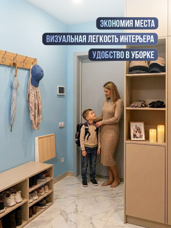 Стул настенный. откидной, белый