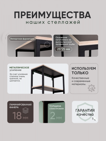 Стеллаж металлический, этажерка для ванной, черный