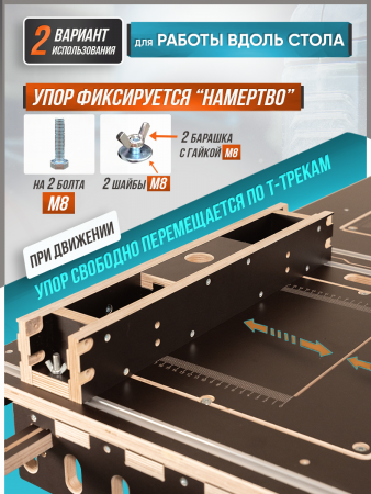 Верстак складной универсальный, с Т-Треками в столешнице, Титан МАХ