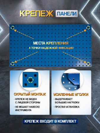 Панель перфорированная, металлическая 300 х 600 мм