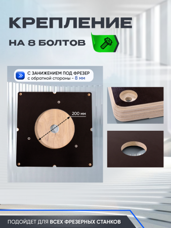 Вставка для фрезера, без разметки, 380 х 380, Titan